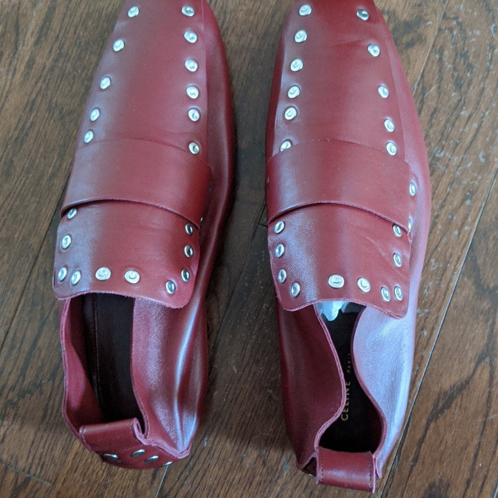 CELINE loafers red burgundy - brand new